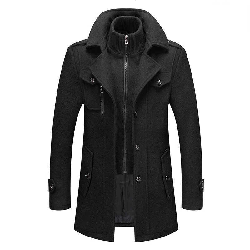 Men's Blends Men's Wool Wool Blend Winter Double Collar Wool Blend Men Solid Color Thickening Warm Wool Coat Design Wool Coats D260921