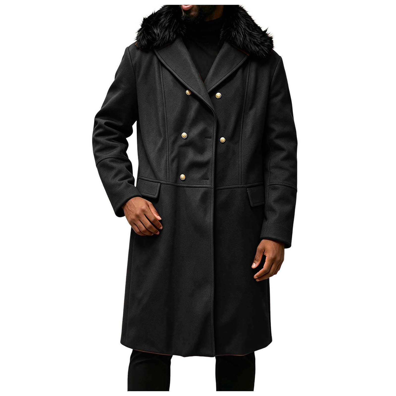 Wool Men's Mens Wool Blends Blend Double Breasted Overcoat Winter Slim Fit Long Trench Coat Warm Thermal Classic Business Formal Daily Outerwea