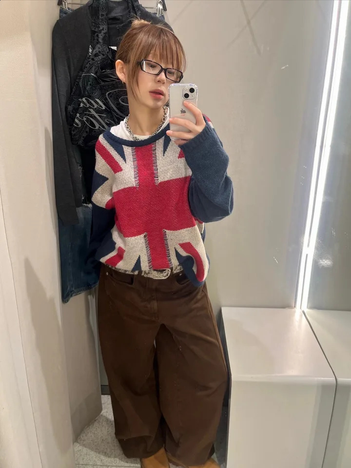 Autumn Winter Casual Loose pullover Women Streetwear American Vintage Harajuku Y2K Aesthetic Knitwear Trend Long Sleeve Fashion 260921