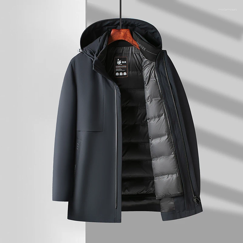 Men's Zipper Jacket With Detachable Inner 2026 Autumn And Winter Men Liner Down Coat Casual Hooded For Male M-3XL
