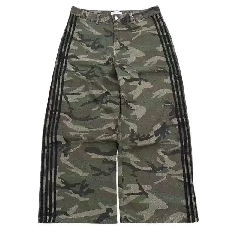 Street Striped Jeans Y2K Men's and Women's Hip Hop Loose Joker Pants High Quality Gothic Low Waist Casual Wide Leg Pants 260920