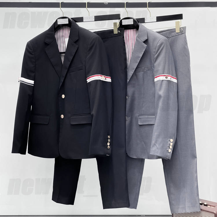 Mens Suits Blazers Western clothing designer classical jacquard Blazer sets autumn luxury outwear coat slim fit striped patchwork Webbing womens sui