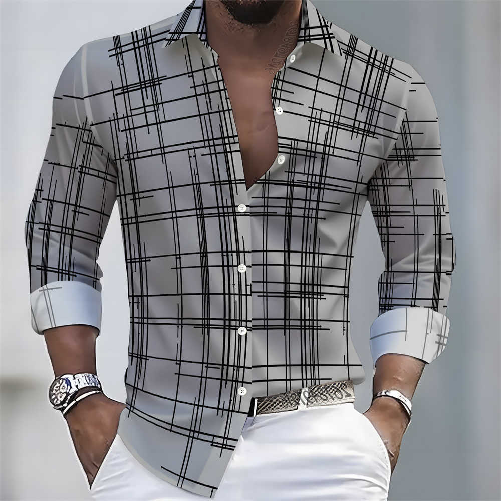 21-color Men's Casual Shirts 2026 Spring/Autumn New Men's Long-Sleeved Striped Shirt European and American Style Casual Loose Comfortable