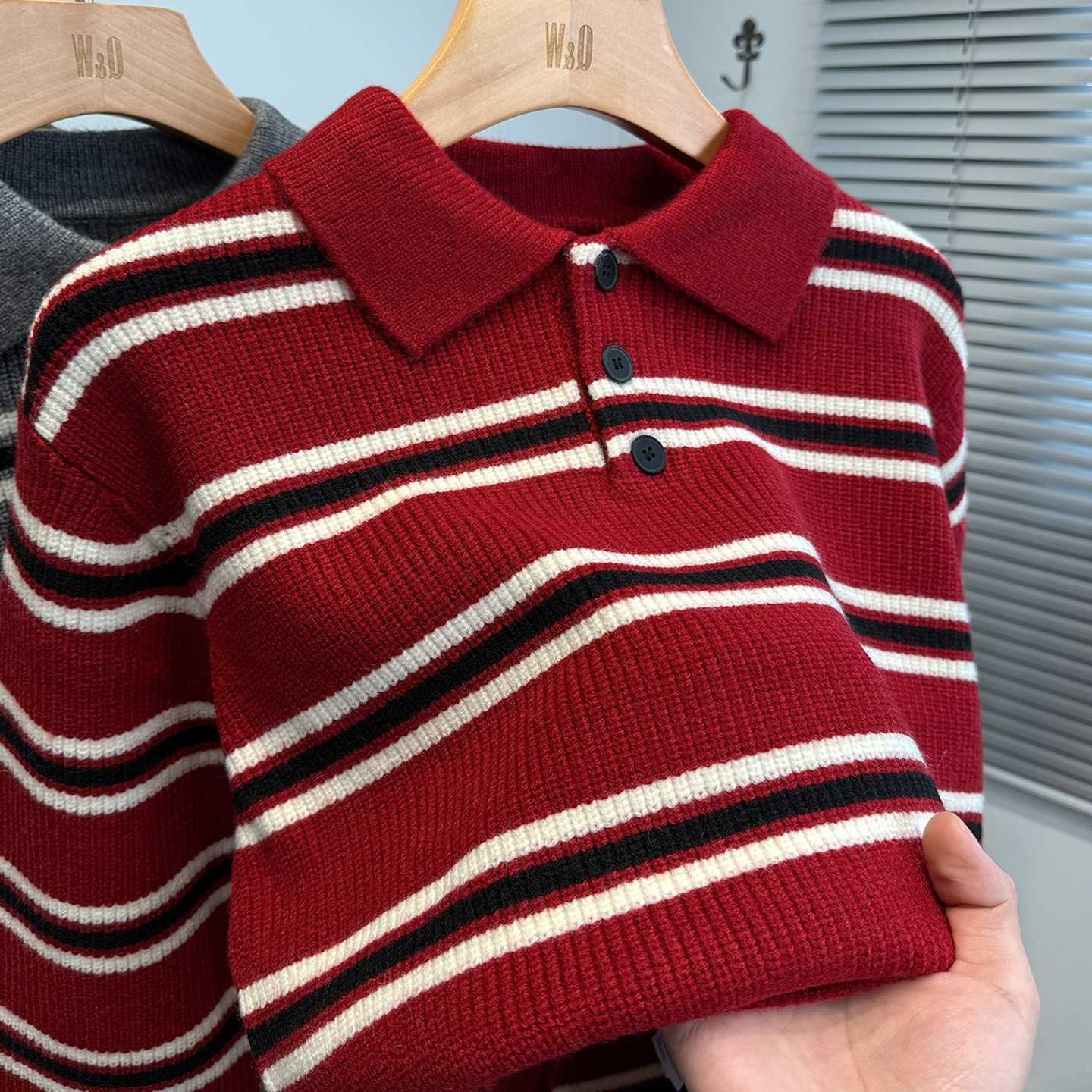 Knitted Vintage Sweaters for Man 2026 Korean Style Autumn Winter Pullover Women Striped Sweater High Quty Men's Clothing S260921SWN5