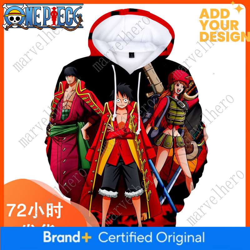 Sudadera con capucha del mismo estilo de una pieza Luffy ONE PIECE Anime Mercancía bidimensional Sudadera con capucha con forro polar 3D