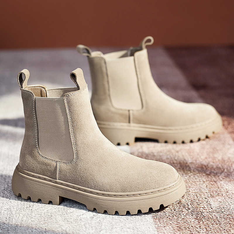 Botas Chelsea para mujer, botines de cuero suave, zapatos planos de otoño, moda de felpa cálida para invierno, novedad de 2021, H260921