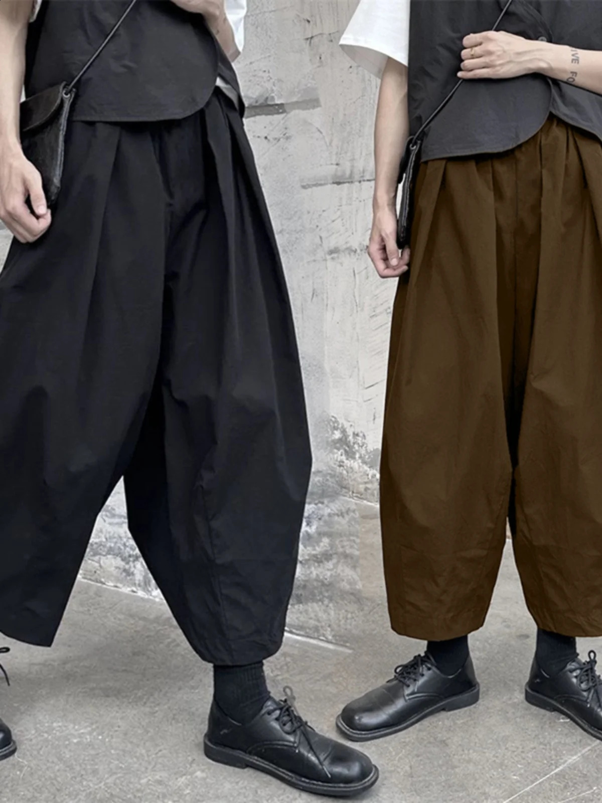 Artistic Cotton Linen Wide Leg Pants Women Summer High Waist Nine Points Banana Lantern Straight Loose Casual Harlan 26921