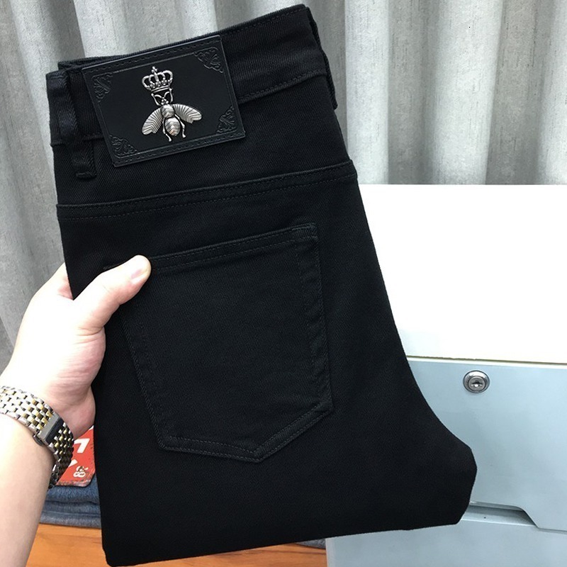 Men Jeans Luxury Designer Clothes European Station Embroidered Jeans Men's Three Dimensional Full Bottom Printed Slim Fit Trendy Brand Elastic