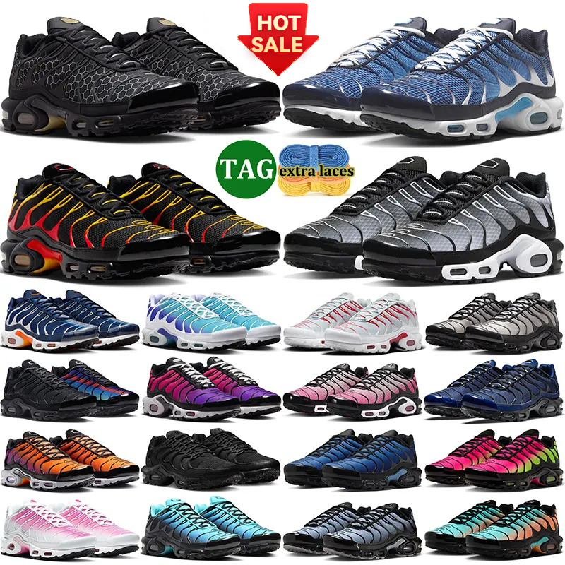 designer running shoes tn tns plus sneakers men women durable trainers outdoor sports shoe comfortable runner white black Dark Obsidian Manchester w
