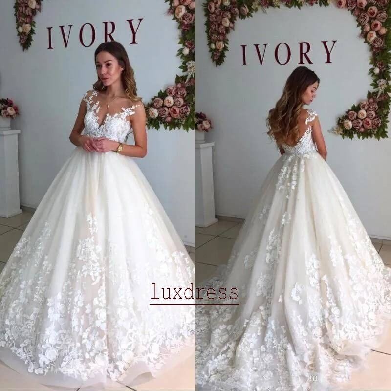Lace Cap Sleeves Maternity Wedding Sheer Neck A Line Pregnant Backless Beach Court Train Plus Size Bridal Gowns