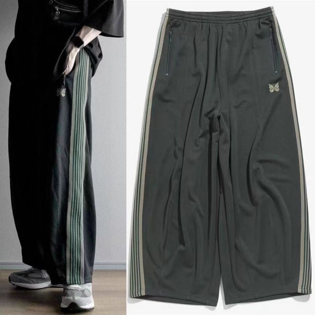 Needles Loose Pants Men's designer clothes Oversized designer shorts Wide Leg Loose Trousers pants women Embroidery Butterfly Track casual swea