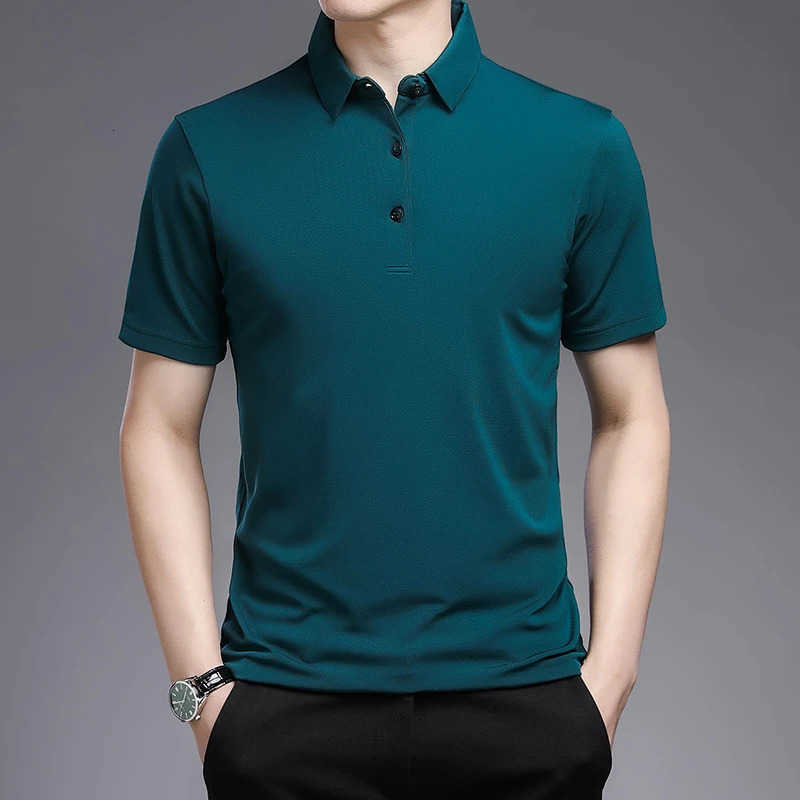 Men's Men's Casual Shirts 2026 New Solid Color Business Casual POLO Shirt Summer Fashion Casual Short Sleeve Comfortable and Breathable To