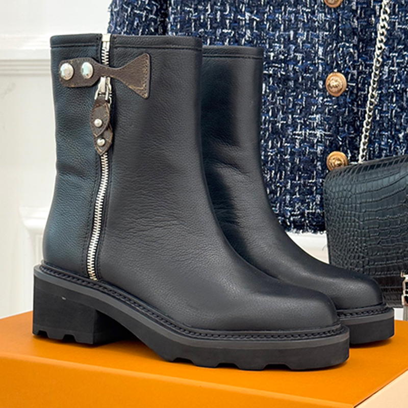 1AIDD Diseñador Mujer Beaubourg Bota De Tobillo Botines De Piel De Cabra Granulada Premium Suela De EVA Antideslizante Otoño Invierno Traje Diario