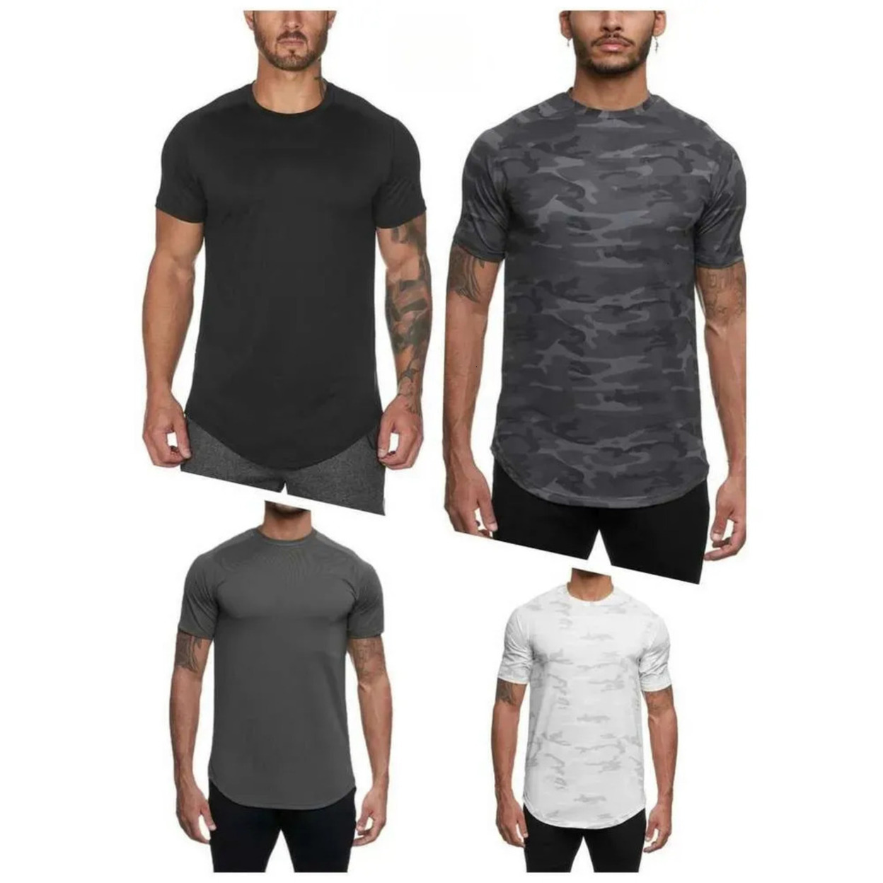 2026 Gym Clothe Set Yoga Sports Men's Top Fitness Short Sleeved workout set * Muscle Brother Quick Drying Elastic Loose Round