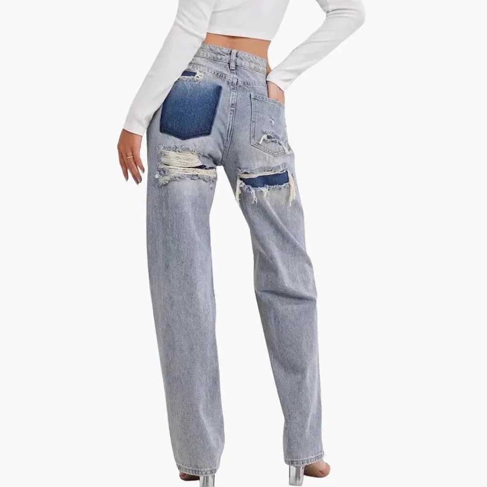 Plus Size Denim Jeans for Women Long Pants Spring Summer Casual Bottoms Stretchy Trousers S260921236S