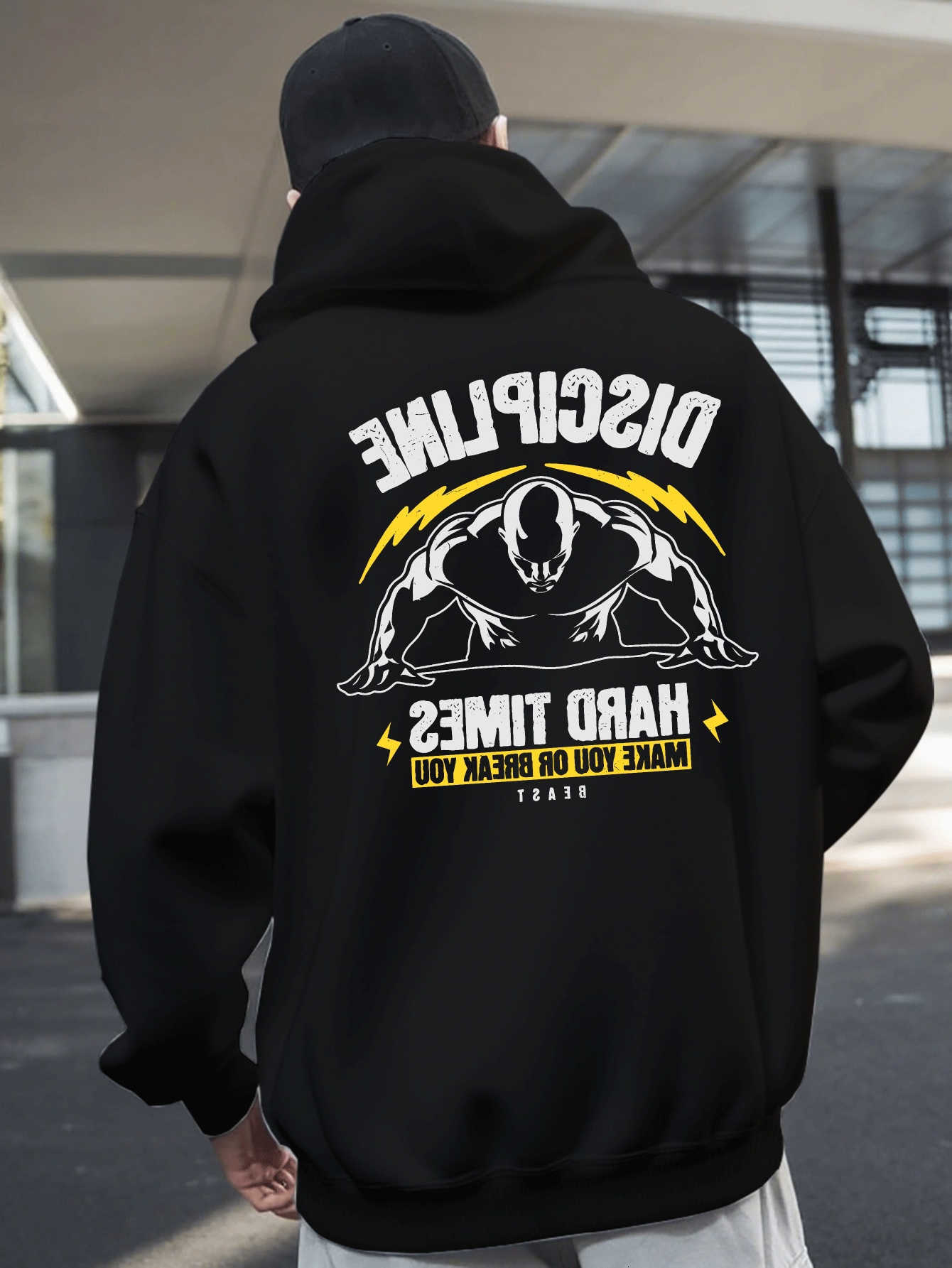 New Men's 2026 Hoodies Sweatshirts Mens Cool Street Style Printed Hooded Sweatshirt Soft Lightweight Fabric Loose Daily Autumn Winter Hoodie D2