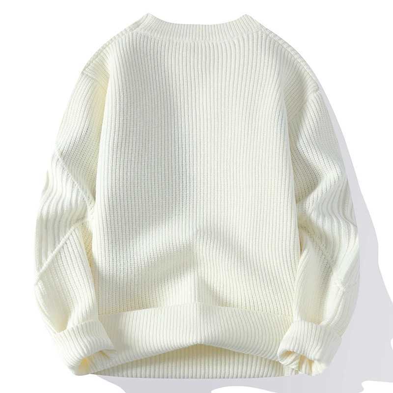 Autumn Winter Fashion O-Neck Sweater Men Patchwork Knit Pullovers Korean Casual Sweaters Loose Mens Warm Pullover Knitwear S26092118N7