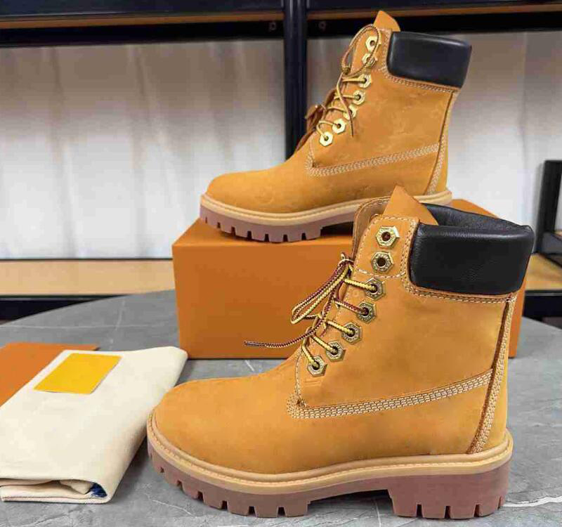 Realfine888 L5746380 LVUTONxTimbland Botines Botines Piel De Becerro Para Mujer Hombre Talla 35-46