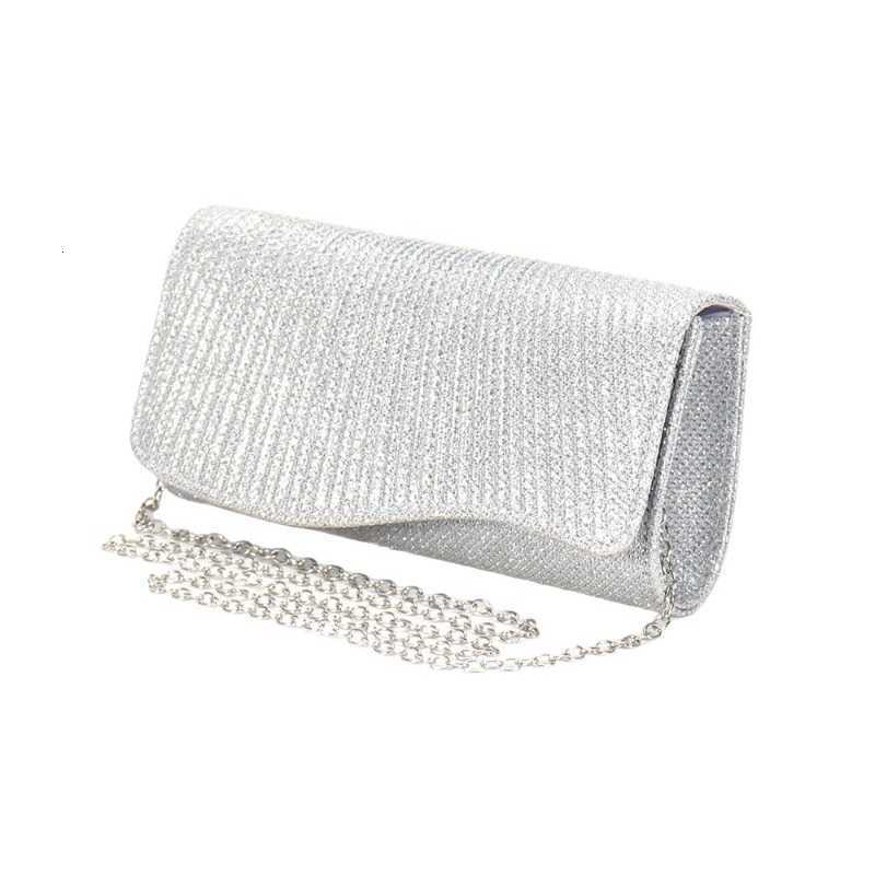 New Evening Bags Women 2026 Fold Glitter Handbag Shiny Envelope Evening Bag Ladies Pleated Silver clutch Chain Wedding Party Mini Long Purse D260922
