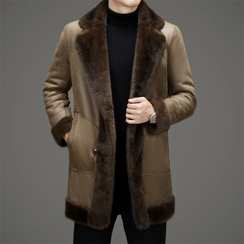 Mens Winter Long Wool Windbreaker 2024 winter jacket men fashion Woolen Coat Men's Casual trench coat male Jacket 260911