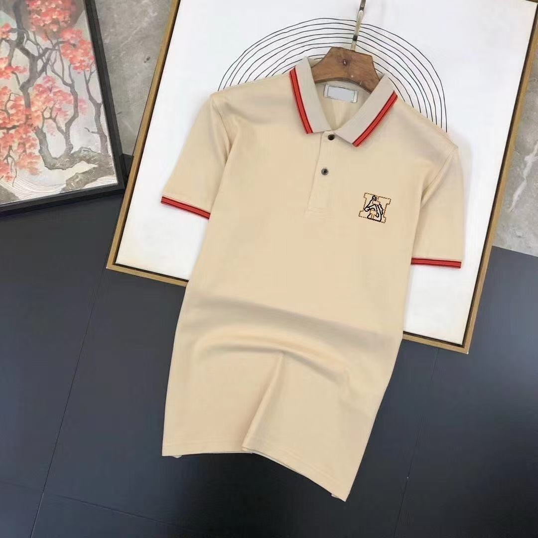 Men's Polos Summer Designer Shirt Fashionable Pure Cotton 100% Mens Polo Shirt Business Casual T Shirt Short Sleeved