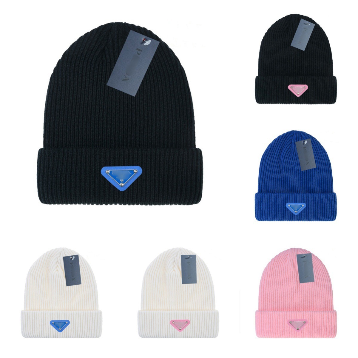 p hat designer prahat pard Triangle baseball cap woman casquette gorras Knitted Hat Winter Windproof Warm Unisex Solid Color Versatile Face Slimming