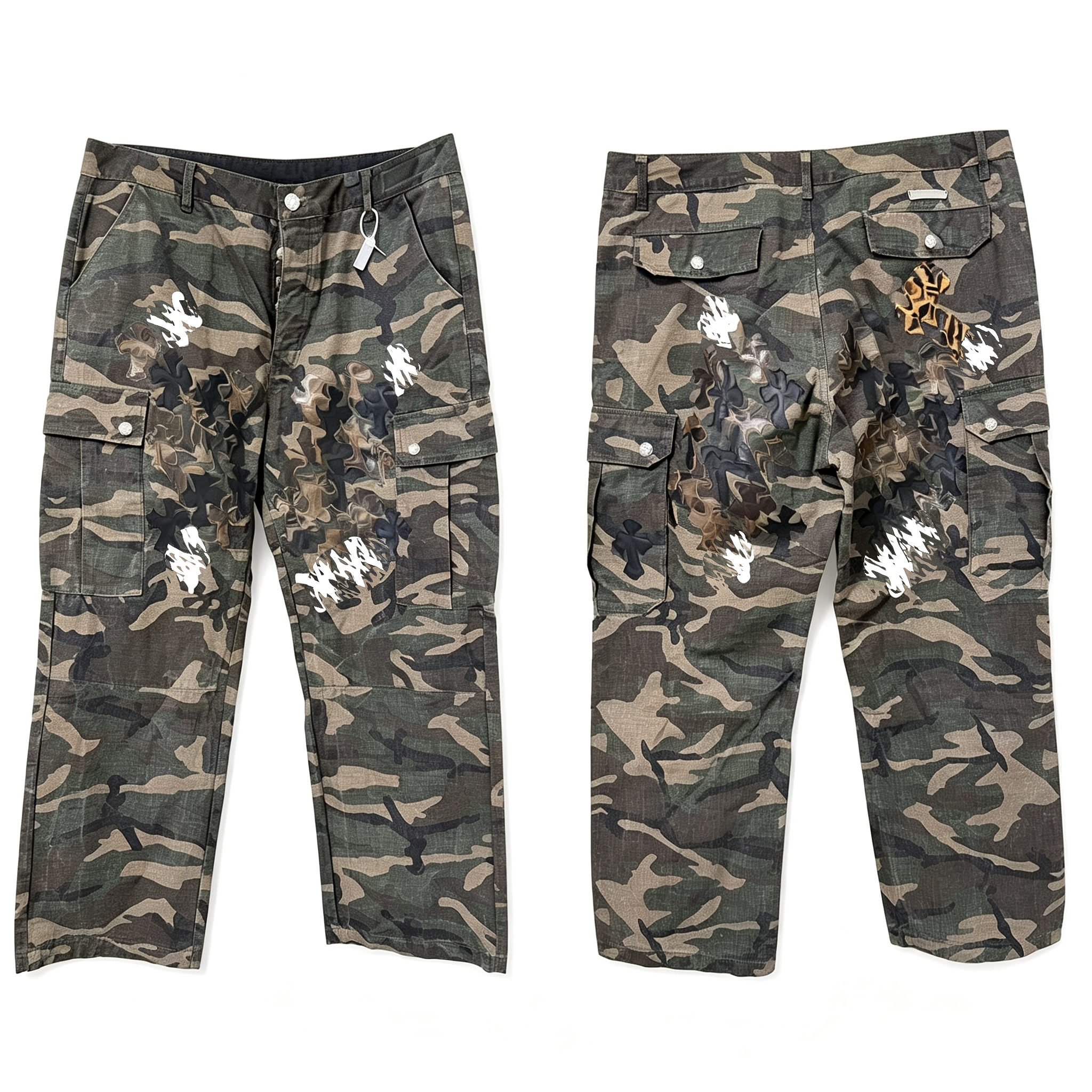 Luxury baggy essentials pants designer mens sweatpants mens Camouflage essential sweat High Street Black Cross hearts Print Long Shorts pants men wo