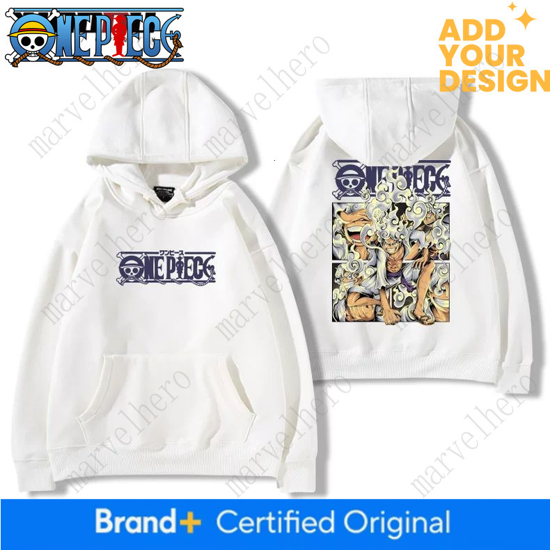 One Piece anime Luffy Nika collaboration hooded sweatshirt, unisex, versatile for fall and winter, trendy