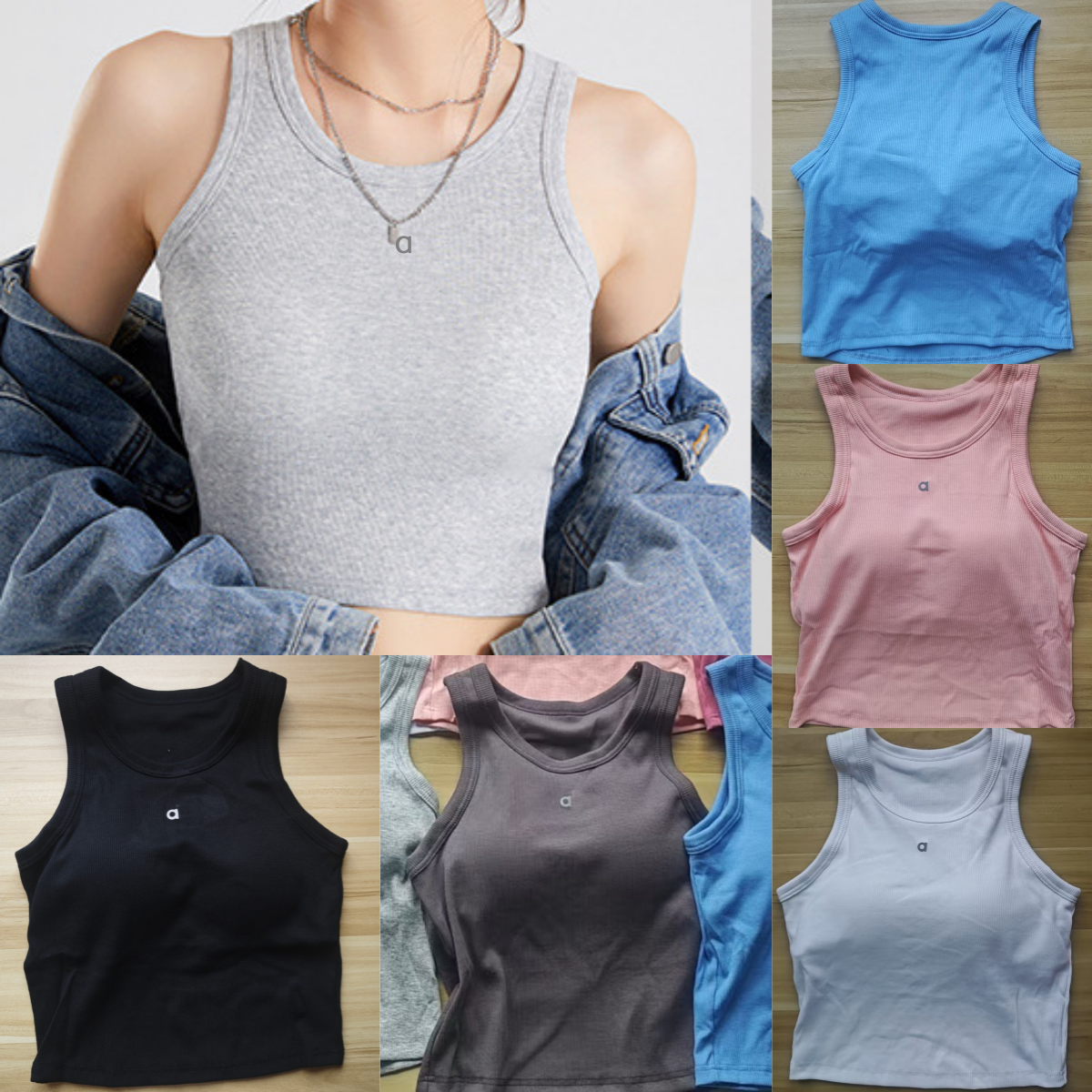 2003AO Gilet de Yoga court pour femmes avec nombril taille haute chemise de fond mode sport gilet à séchage rapide gilet de fond