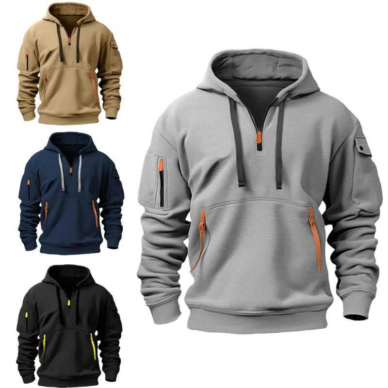 Hoodies Sweatshirts Plus Size Men's Multi Zipper Pocket Hoodie Men Women Loose Pullover Casual Fashion Sweatshirt Streetwear Top D260921