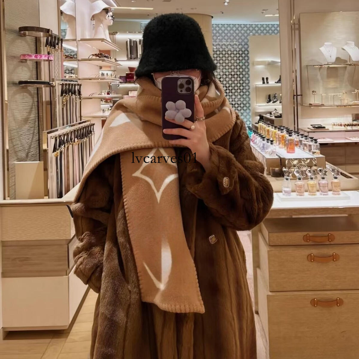 Luxurious designer cashmere scarf High-end Feel! Autumn Double-sided Shawl Dual-use Wool Cashmere Scarf Long Style Women Winter 2024 New Model