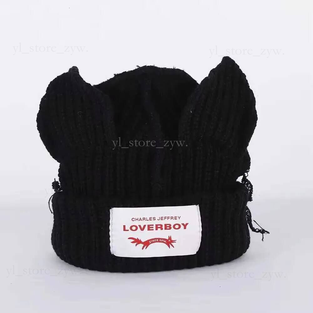 beanie Loverboy caps Cute double cat ear knitted Comfortable High quality Lover Boy hat warm hooded pig ears plush hats niche design thick warm unis