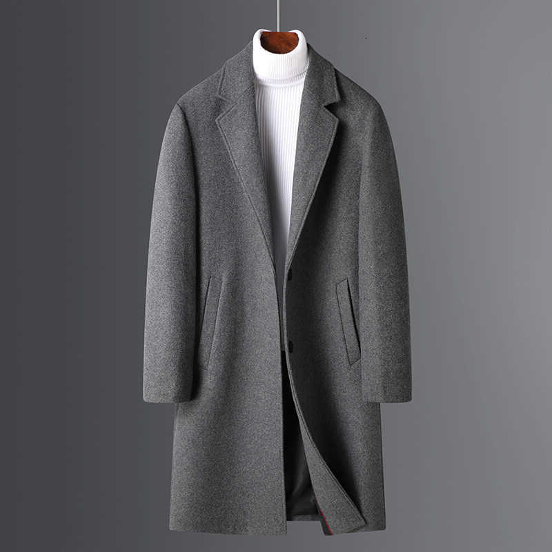Casual Blends Men's Long-Length Wool Men's Woolen Coats 2025 Autumn Winter Tops Wool Overcoat Outwear Solid Color Thicken Warm Windbreaker