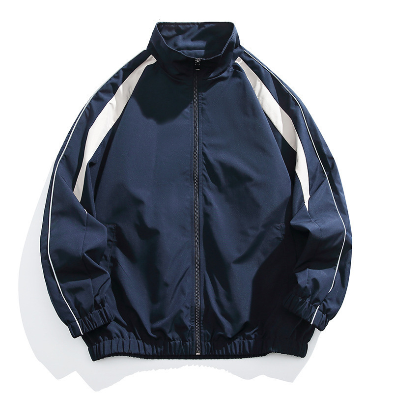 Mens Designer Jacket High-end Fashion Outdoor Casual Sports Top Stand Up Collar Versatile Loose Windproof Reflective Stripe Splicing Style Fashionab