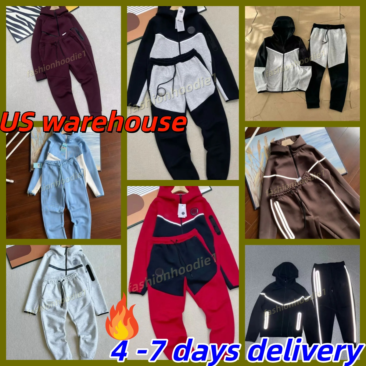 New Fashion Tech Fleece Sportswear Tracksuit Designer Hoodie & Sweatpants Two Piece Set Breathable Basketball Football Outfit for Men and Women22