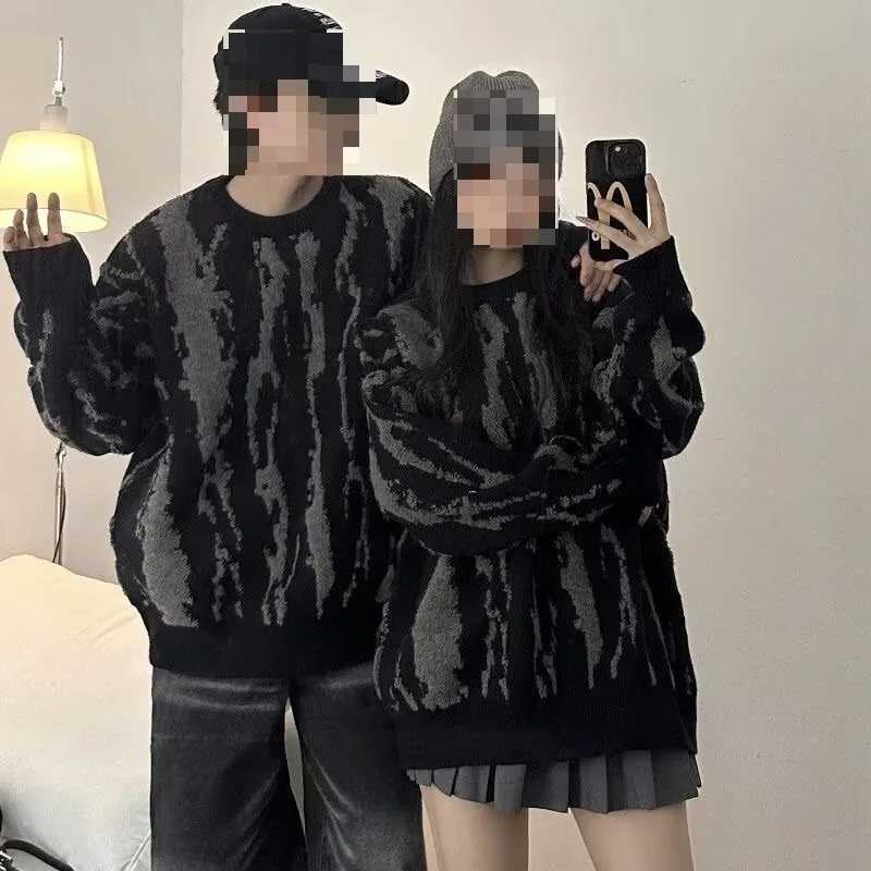 New Hot Sale Of The Season Autumn Winter Couple Matching Loose American Style Casual Knitted Sweater Korean Version Lazy Styl... S260921OL51