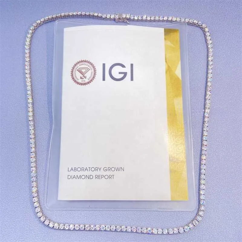 Igi Certificates 3mm Lab Grown Diamond Jewelry 10k Real Gold Personalized Tennis Necklace and Bracelet