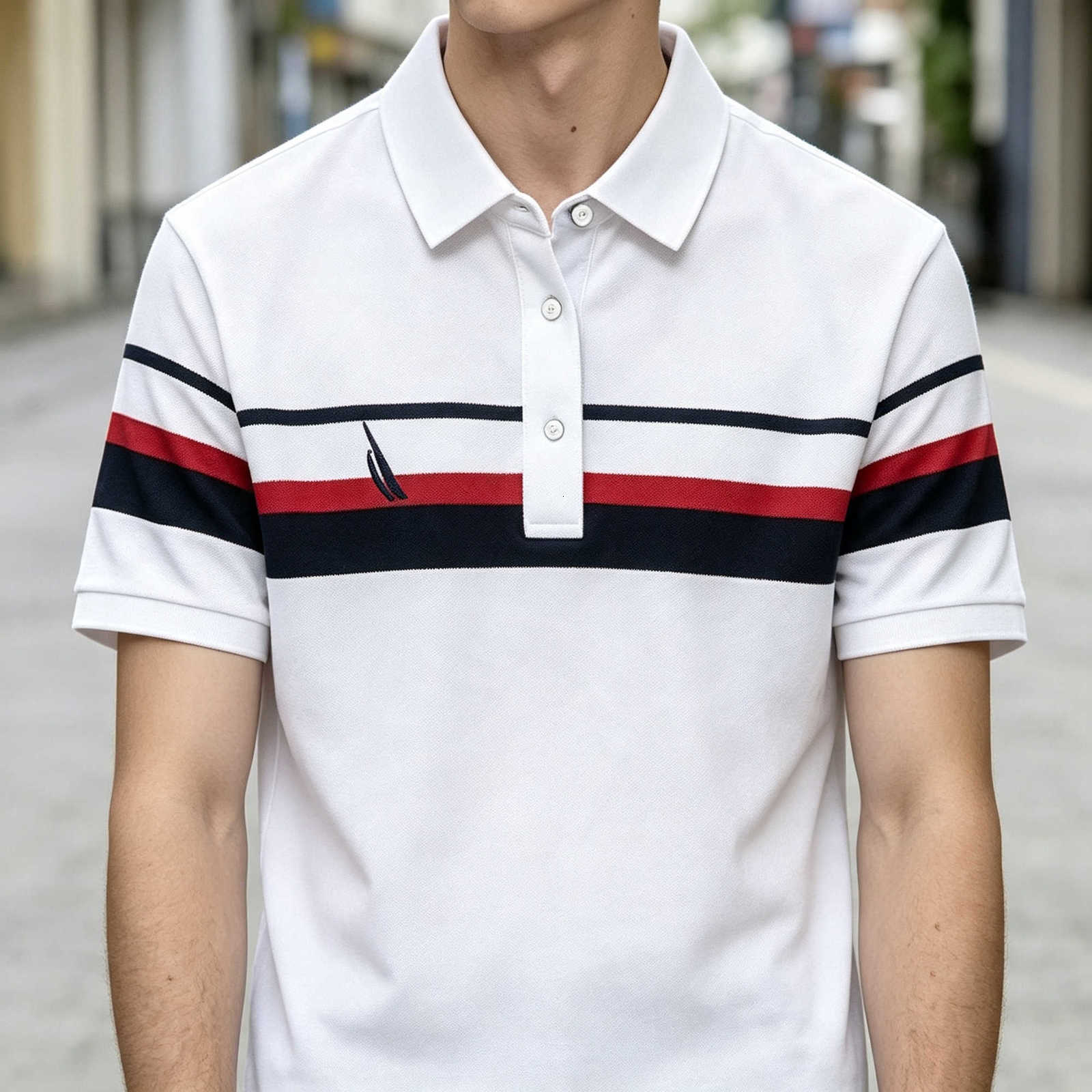 Shirts Men's Men Casual Striped Shirt Short SLeeve Lapel Collar Tee Color Block Stripe Casual Business Summer Daily Tops H260921