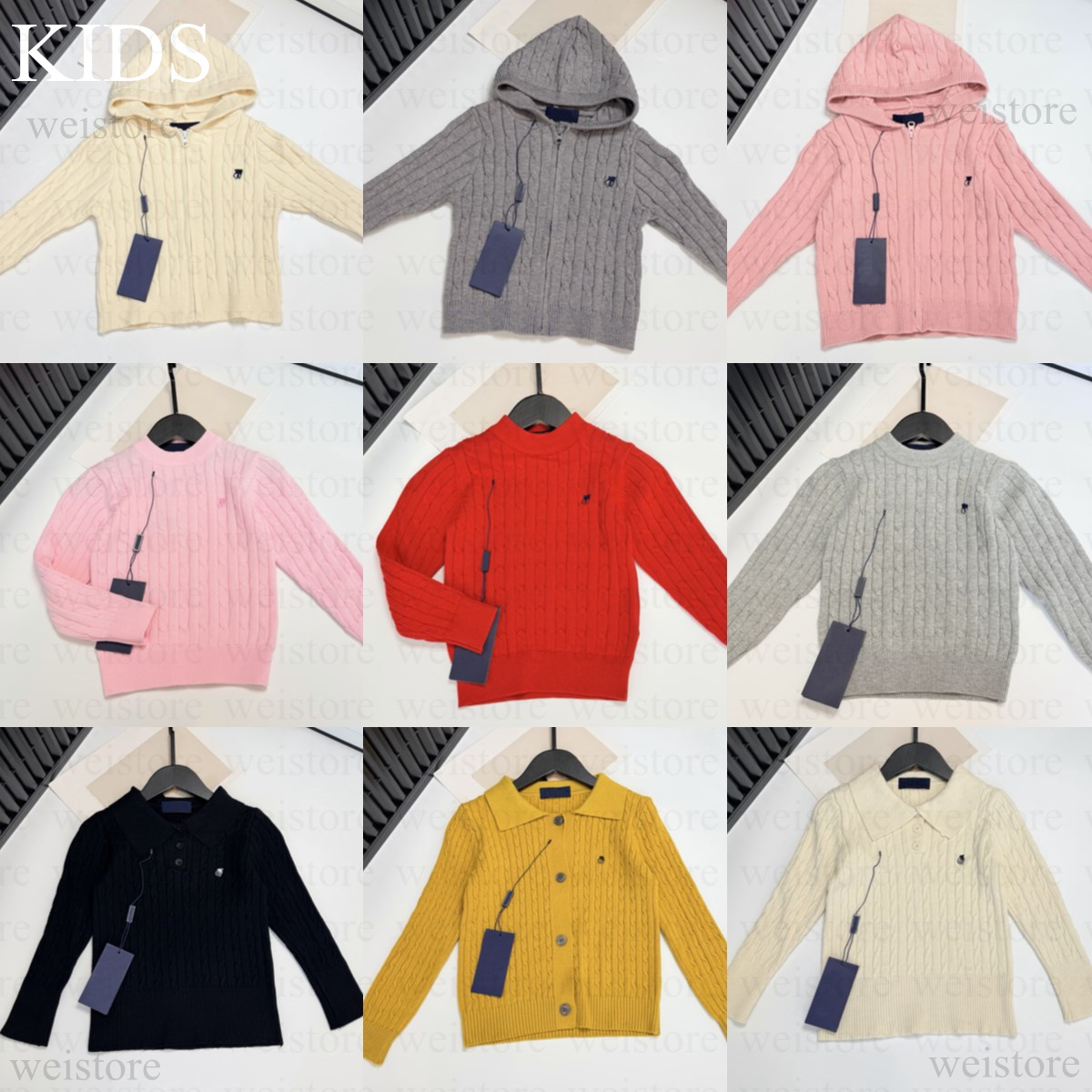 boys designer clothes ralphsweater polo kids ralphhh laureenn Embroidery small horse pullover sweater girls Winter casual comfort lapel zipper Knitw
