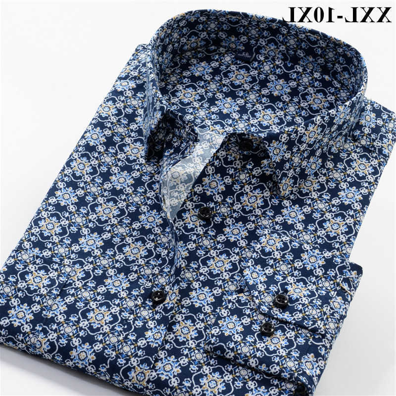Printed Men's Casual Shirts Men's Shirt 2023 Autumn New Fashion Casual Loose Hawaii Long Sleeve Shirts Male Brand Plus Zise 5XL 6XL 7XL 8X