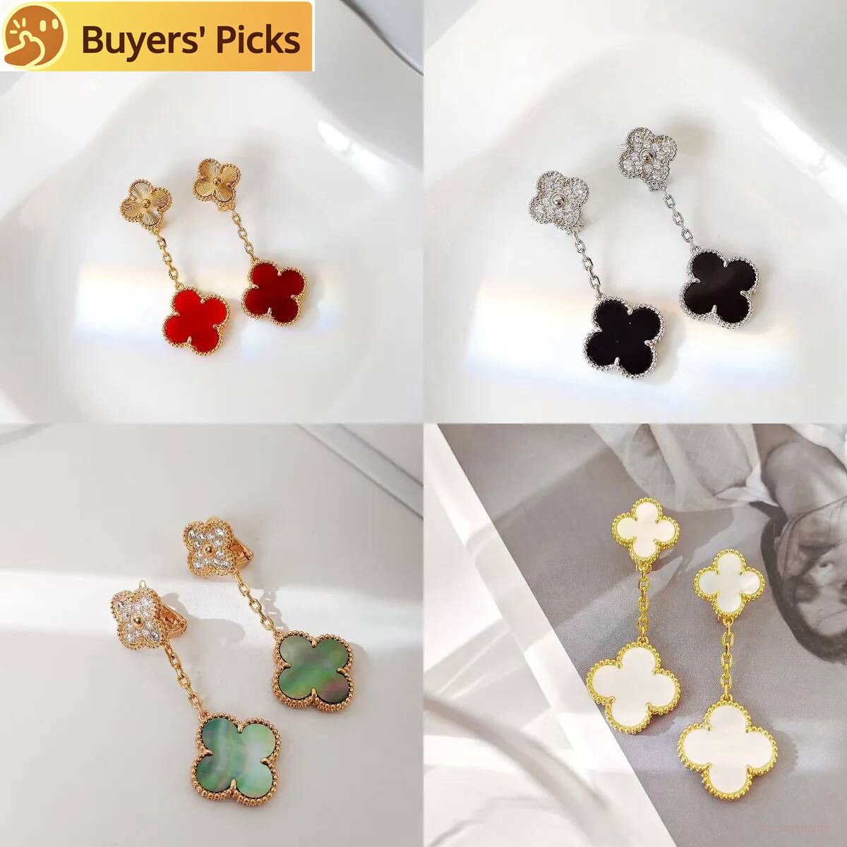 2026 Ladies' clover earrings luxurious design designer gifts classic fashion jewelry and gift boxes