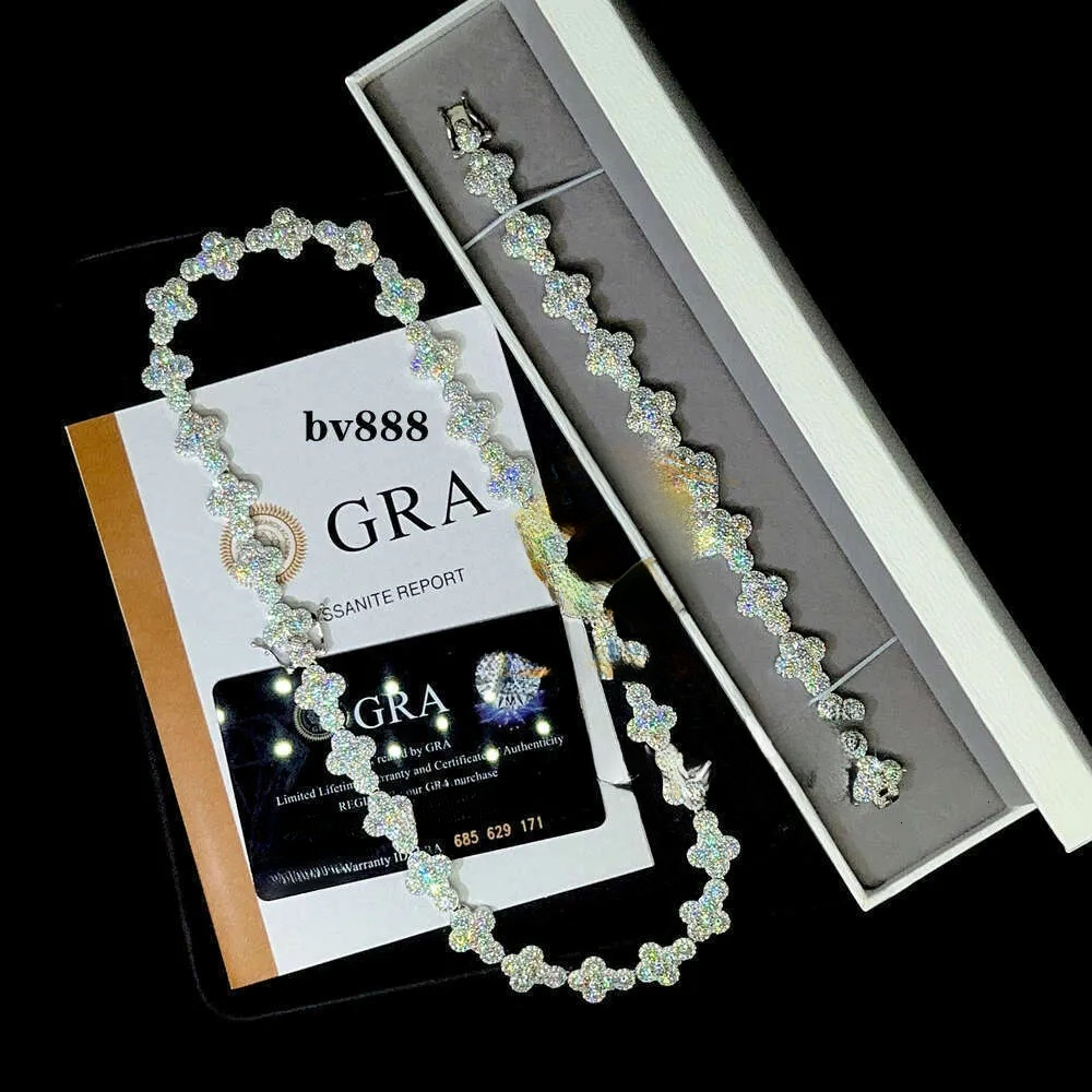 Custom Hip Hop Jewelry Set Sterling Silver 925 Iced Out Cuban Cross Moissanite Tennis Chain Bracelet for Men