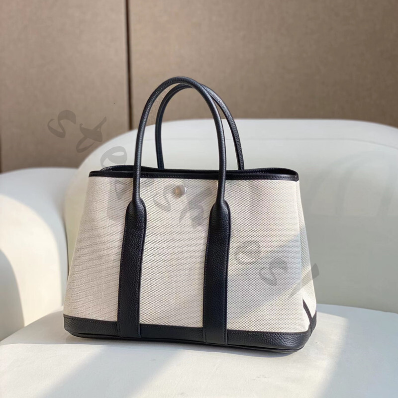 10A new top leather women's bag handbag luxury designer shoulder canvas stitching large capacity ICARE shopping tote classic fashion retro Brit