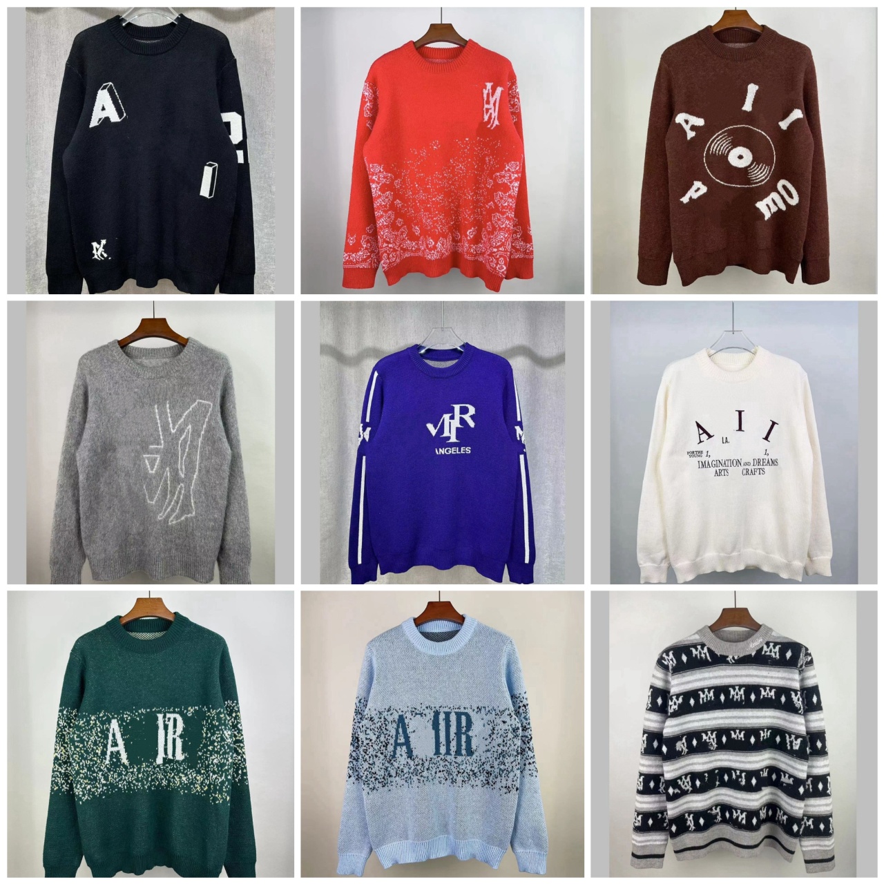 Luxury Autumn and winter new letter jacquard logo trendy men and women's loose casual trend knitted round neck sweater trend