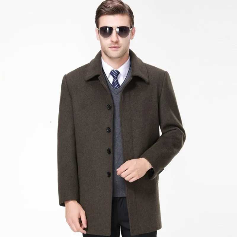arrival Men's Wool Blends new men's wool coat medium-long male thickening large outerwear winter warm trench plus size M L XL 2XL 3XL 4XL5