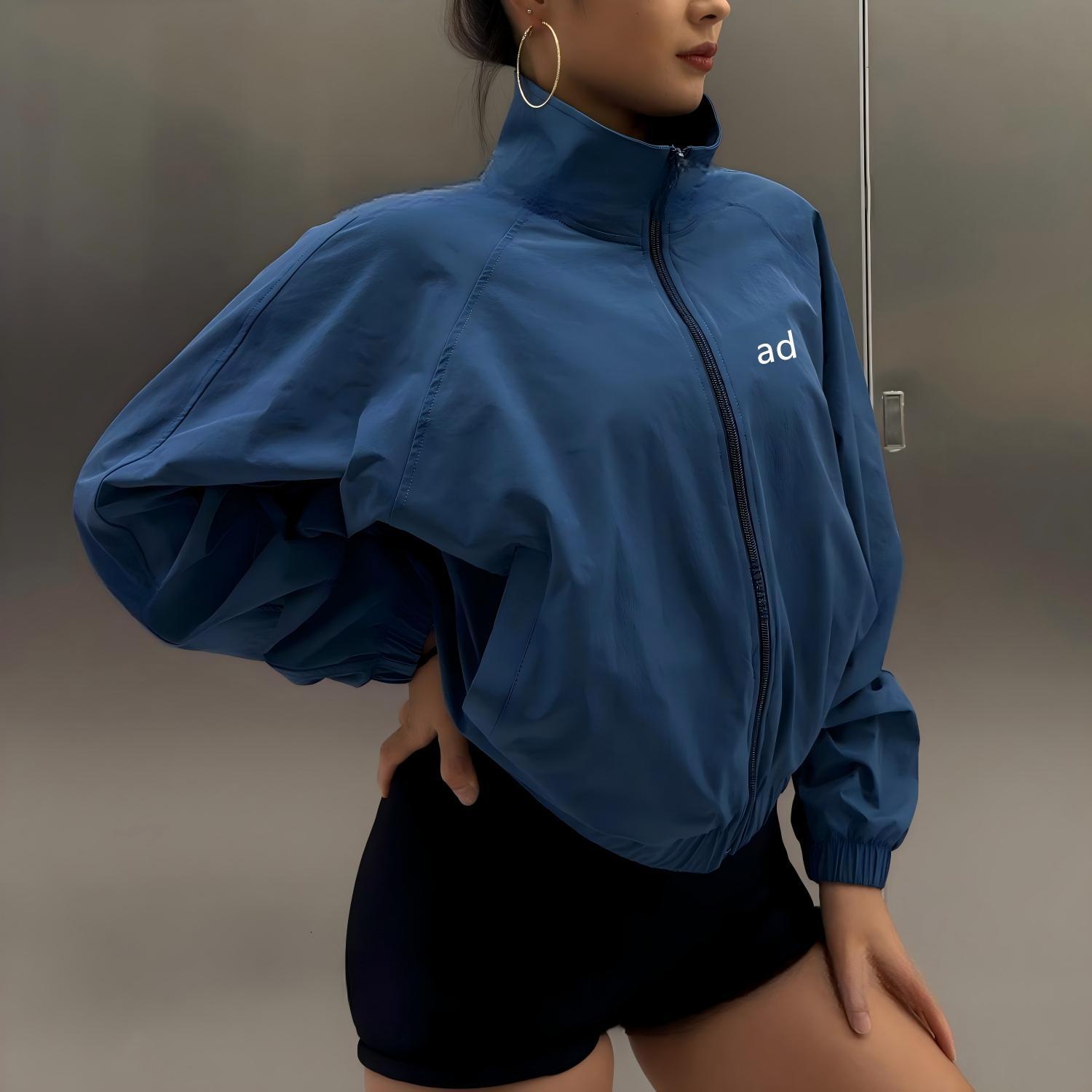 2026 new loose zipper jacket women's short style fitness long sleeved slimming running sports top yoga suit 26L0921