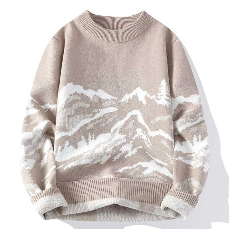 plus Size Mens Mountain Print Crew Neck Jumper Sweater Pullover Top M-XXXL Spring Autumn Casual Streetwear for Men S260921U7N3