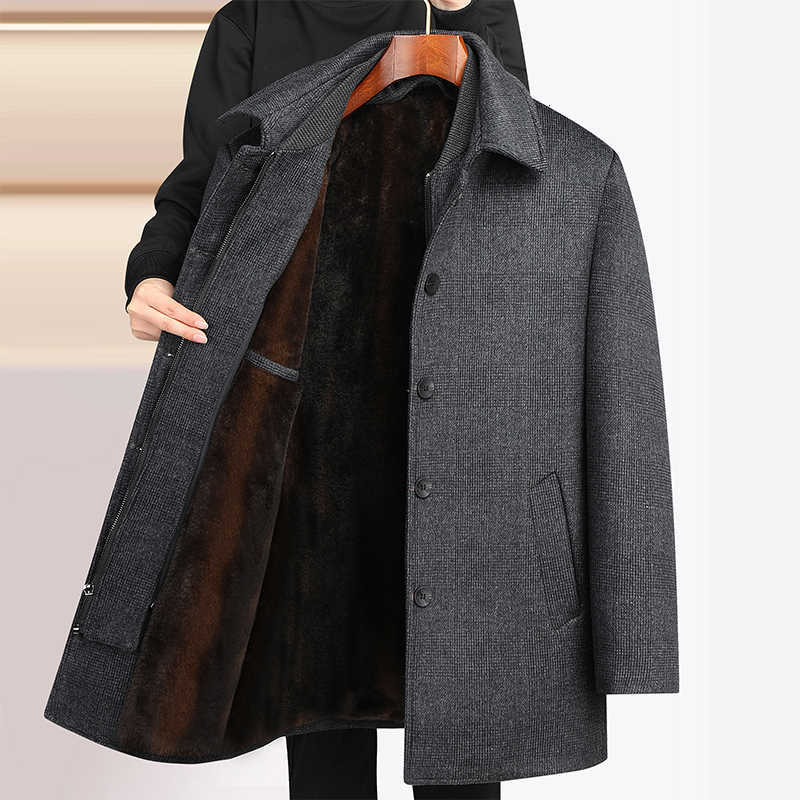 new Men's Wool Blends 2026 arrival winter jacket men fashion Woolen Coat Men's Casual Wool thicken warm trench coat Men Dress Jacket Size