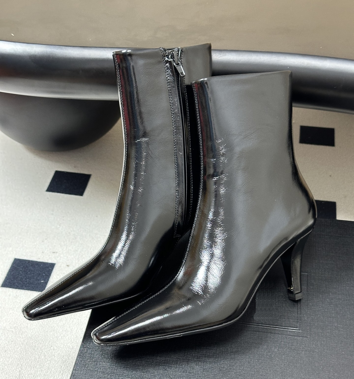 Luxury Dress Shoes Designer Elegant Ladies Pointed Toe Leopard Ankle Boots Thin High Heels Modern Boots New Women Office Work High Top Shoes