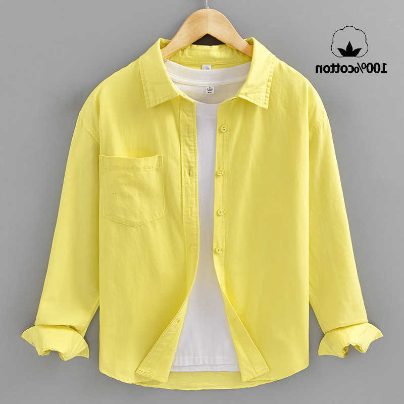 Men's Men's Basic Casual Shirts Long-Sleeve Cotton Shirt - Casual and Versatile Spring Style 100% Cotton Solid Color Casual Shirt H260921